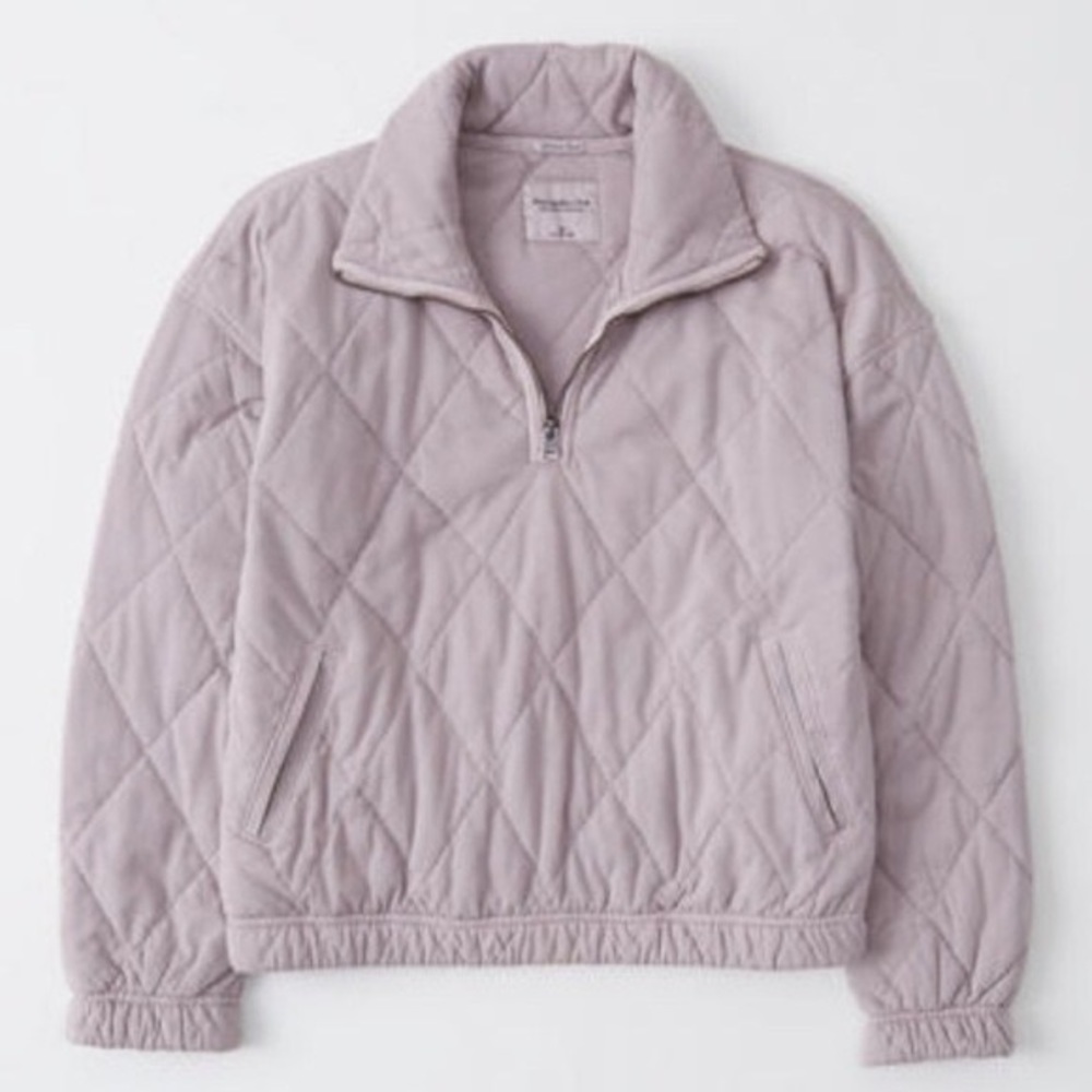 Abercrombie Lavender Quilted Quarter Zip